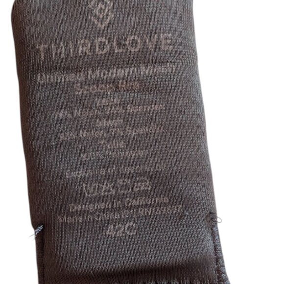 ThirdLove | Unlined Modern Mesh Scoop Bra | 42C | Dark Grey - Picture 7 of 9